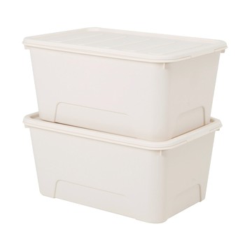 KAZT 馬卡龍生活盒 Set 2入 收納箱  象牙白色