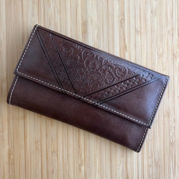 Zweena綿羊皮長夾 非斯泥染棕