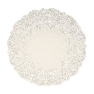 義大利VBC casa蕾絲系列 28cm主餐盤 / 米白色 蕾絲餐盤 圓形餐盤