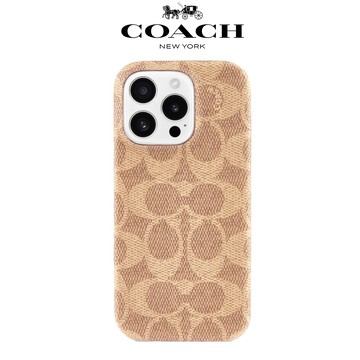 COACH iPhone 16系列 精品手機殼 卡其經典大C
