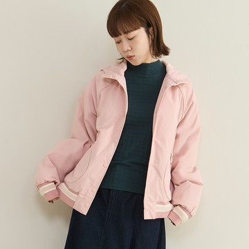 a la sha 假兩件拼接連帽a字外套