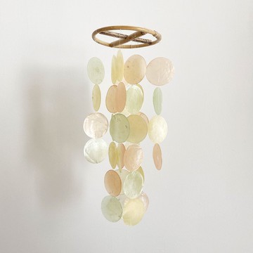 DIY-KIT|里斯本精品店-橘色、橄欖色-圓圈-S|貝殼風鈴手機|#0-386-O