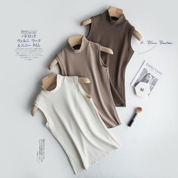 半高領陽離子加絨磨毛保暖背心女 內搭打底內穿女士上衣秋冬百搭