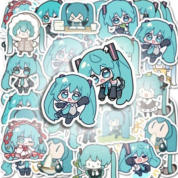【台灣免運🏆】初音未來手帳貼 手機殼平板裝飾貼紙 初音未來Q版小人小表情貼紙 本子電腦水杯手賬diy防水貼畫