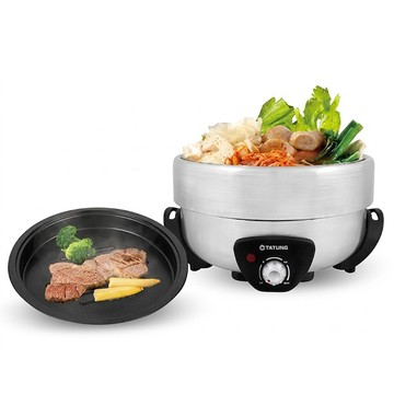 TATUNG 5L不鏽鋼304 火烤兩用電火鍋 附不沾煎盤 TSB-5015S