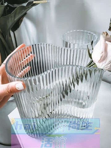 免運 可開發票 玻璃花瓶 大口徑花瓶玻璃透明寬口廣口大口敞口廣口瓶闊口超大特大號大開口