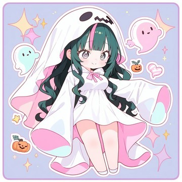 ねこのこ 2026HalloweenCollection 日和貼紙 鬼怪散步