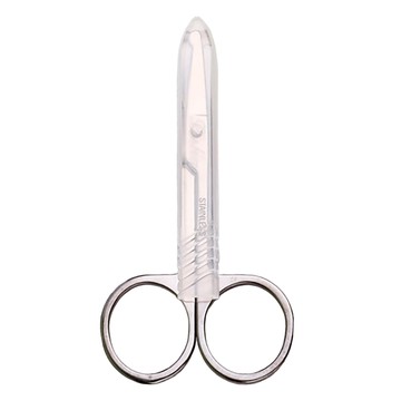 理享家 不鏽鋼圓頭安全鼻毛剪刀 + 保護套  單一顏色  1組