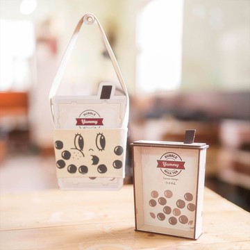 【DIY 手作】珍奶存錢筒+環保杯套組 DIY 置物盒 台灣 飲料提袋