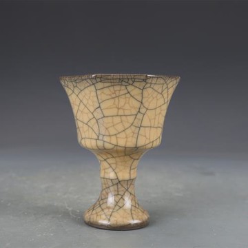 傳世哥窯金絲鐵線高腳杯120ml