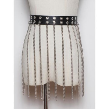 原創歐美網紅鏈條腰帶暗黑嘻哈jk裙子鏈條小眾皮帶腰鏈青年百搭潮