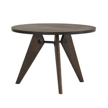 Guéridon Table 三角圓桌（深橡木、直徑 105 公分）