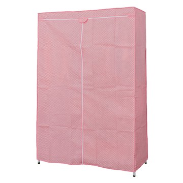 dayneeds 日需百備 輕型 三層單桿衣櫥 含防塵布套  粉紅點點 粉紅色 + 白色  180cm