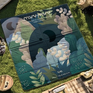 mosy mosy 五層加厚防水野餐墊/海灘墊 附綁繩&收納袋 - 大象(200x200cm))