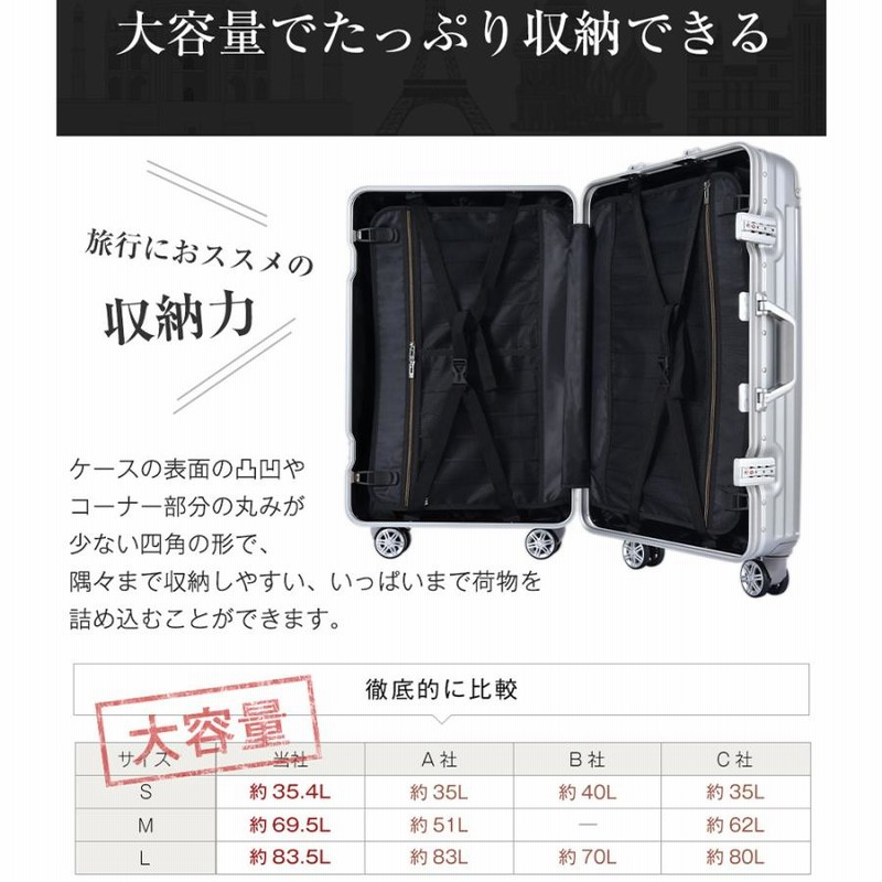 楽天市場】 Lサイズ スーツケース キャリーバッ TSAロック搭載 7日-14