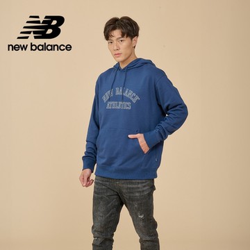 【New Balance】刷毛連帽長袖上衣_男性_藍色_MT43509NNY