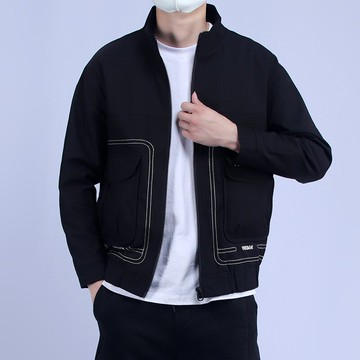 現貨+預購 立領外套短款夾克-簡約大口袋純色春秋男外套3色74bd2【獨家進口】【米蘭精品】