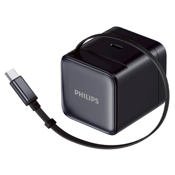 PHILIPS 飛利浦 45W伸縮線電源供應器 含萬國轉接頭 DLP6346C  黑灰色  1個