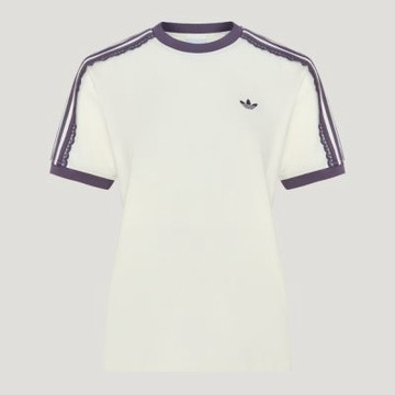 Adidas 愛迪達 Cali Tee W LF2332 女 T恤 運動上衣 休閒短袖 蕾絲 經典 米白