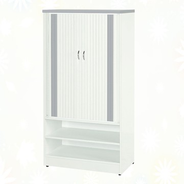 文創集 南亞塑鋼 雙格賴恩多彩2.4尺雙側開捲門中鞋櫃(三色可選)-72.6x34.3x136.6cm免組