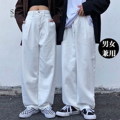 レディース メンズ 男 デニム Gパン 白パンツ ワイドパンツ パンツ ジーンズ ボトムス ロ 通販 Lineポイント最大get Lineショッピング