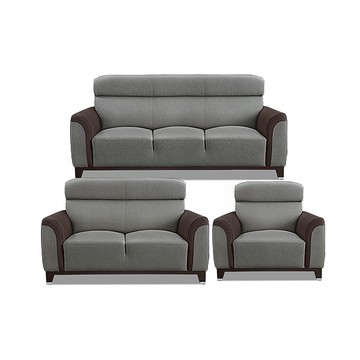 ASSARI-善太郎1+2+3人座貓抓皮沙發灰