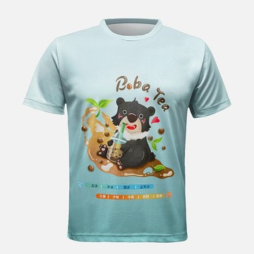 Anti-Arctic 吸濕快排 短袖T恤 珍珠奶茶熊 藍(男女同款)