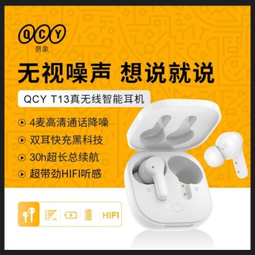 QCY T13 真無線藍牙耳機 運動耳麥 主從切換4麥通話降噪 耳機快充