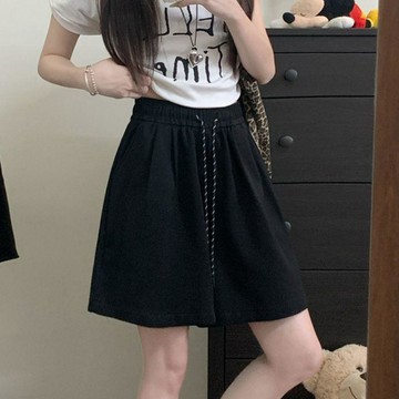 大碼胖mm闊腿褲短褲子女夏季薄款寬鬆顯瘦高腰a字休閒熱褲運動褲運動短褲 大尺碼 女生運動短褲 加大碼 熱褲 真理褲 運動