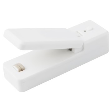 零食封口機 尺寸 11.2x3.4x2.6cm 白色 ABS材質 USB充電設計