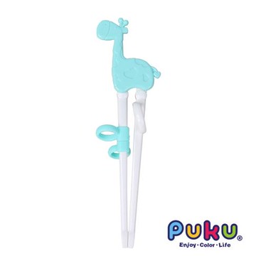 PUKU藍色企鵝 動物學習筷-湖水綠長頸鹿