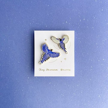 金屬徽章 Pin Set | 臺灣藍鵲 Taiwan Blue-Magpie 1組2款入