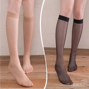 【24小時-臺中出貨】小腿絲襪女夏季超薄款防勾絲防滑中筒色美膚襪半腿jk長筒絲襪女NNH3