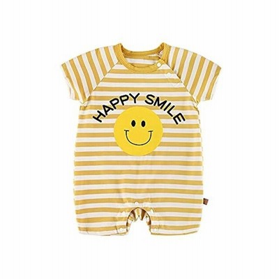 ベビー服半袖ロンパース夏新生児 カバーオール 赤ちゃん男の子 女の子パジャマ男女共用出産準備贈り物ボーダーイエロー12m 通販 Lineポイント最大get Lineショッピング