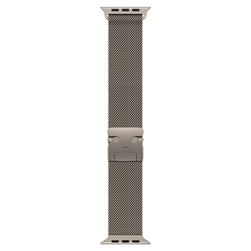 YUNMI 精鋼編織米蘭尼斯錶帶 免裁剪金屬錶帶/腕帶 42mm  Apple Watch Series S10/S11  1個  鈦原色