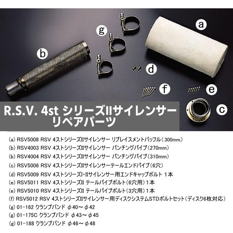 R.S.V. RSV5008 RSV 4stシリーズII・III サイレンサー 300mmサイレンサー用リプレイスメントバッフル バイク マフラー  ROUGH&ROAD ラフ＆ロード | LINEショッピング