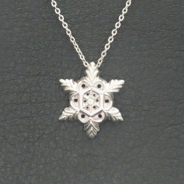 雪花項鍊 925 純銀【免費刻字】雪 冰晶 雪花 雪結晶 冬 項鍊 墜飾 銀飾 女款