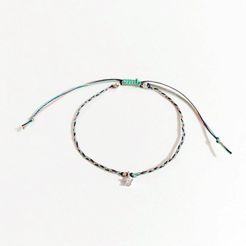 情人節 限量優惠 恆星晶鑽編織手鍊  彩色蠟線/925純銀墜飾