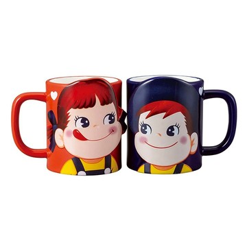 【 日本 正版 不二家 Fujiya】 牛奶妹 PEKO 牛奶弟 POKO 立體陶瓷 對杯 馬克杯 茶杯 水杯 咖啡杯