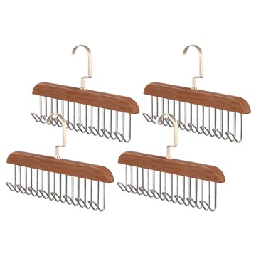 木質掛鉤衣架 金屬+木 27.5x18cm  復古色  4個