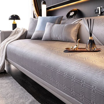 夏季冰絲沙發墊防滑涼席坐墊子水洗四季通用涼墊藤席沙發套罩冰墊