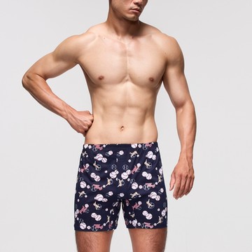 DADADO-滿壘出擊 M-3L印花四角男內褲(深藍) 天然絲光棉-吸濕排汗-GHQ422DB