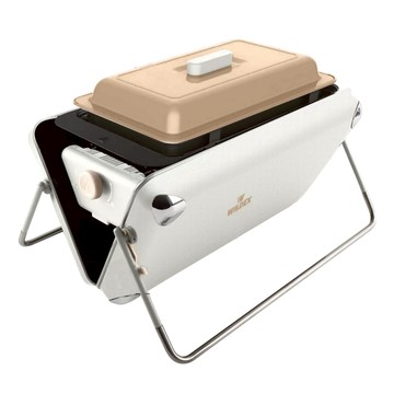 WiLDEX 居家戶外多功能電烤碳烤盤 1600W超強火力 快速加熱 易收納便攜式 模式可選 3-4人使用 高級米白/霧黑噴塗