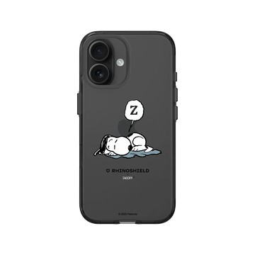 iPhone 16 Clear (相機按鈕) 酷墨灰 - 史努比 Snoopy - Snoopy fall asleep