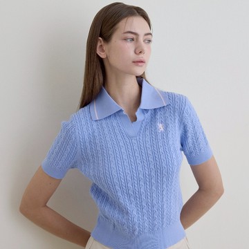 GIORDANO 女裝V字翻領針織上衣 New Preppy系列 05355201