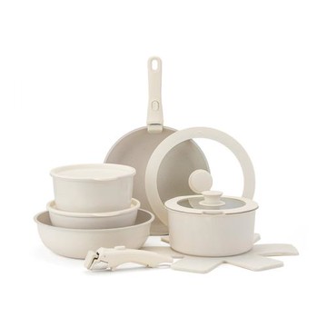 外貿定制可拆卸手柄鍋具套裝全套家用麥飯石不粘鍋煎炒鍋底電磁爐