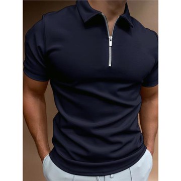 2023夏季男純色短袖翻領休閑polo衫 Men's Solid casual Polo top
