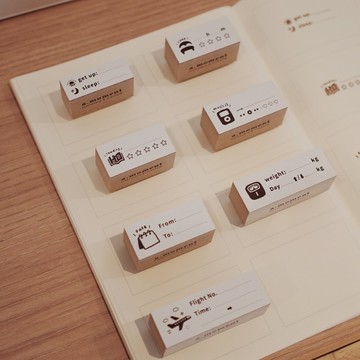 生活記錄印章Vol.2 原創日程規劃清新手帳木質裝飾拼貼打卡