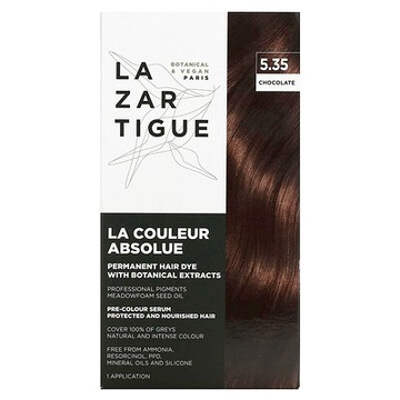 Lazartigue, 植物提取物長久染髮劑，5.35 巧克力，1 次使用