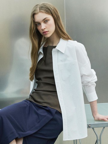 Button Oversized Shirt [White]